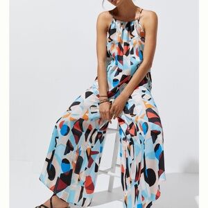 Breezy Wide-Leg Jumpsuit in blue motif by Anthropologie*size small